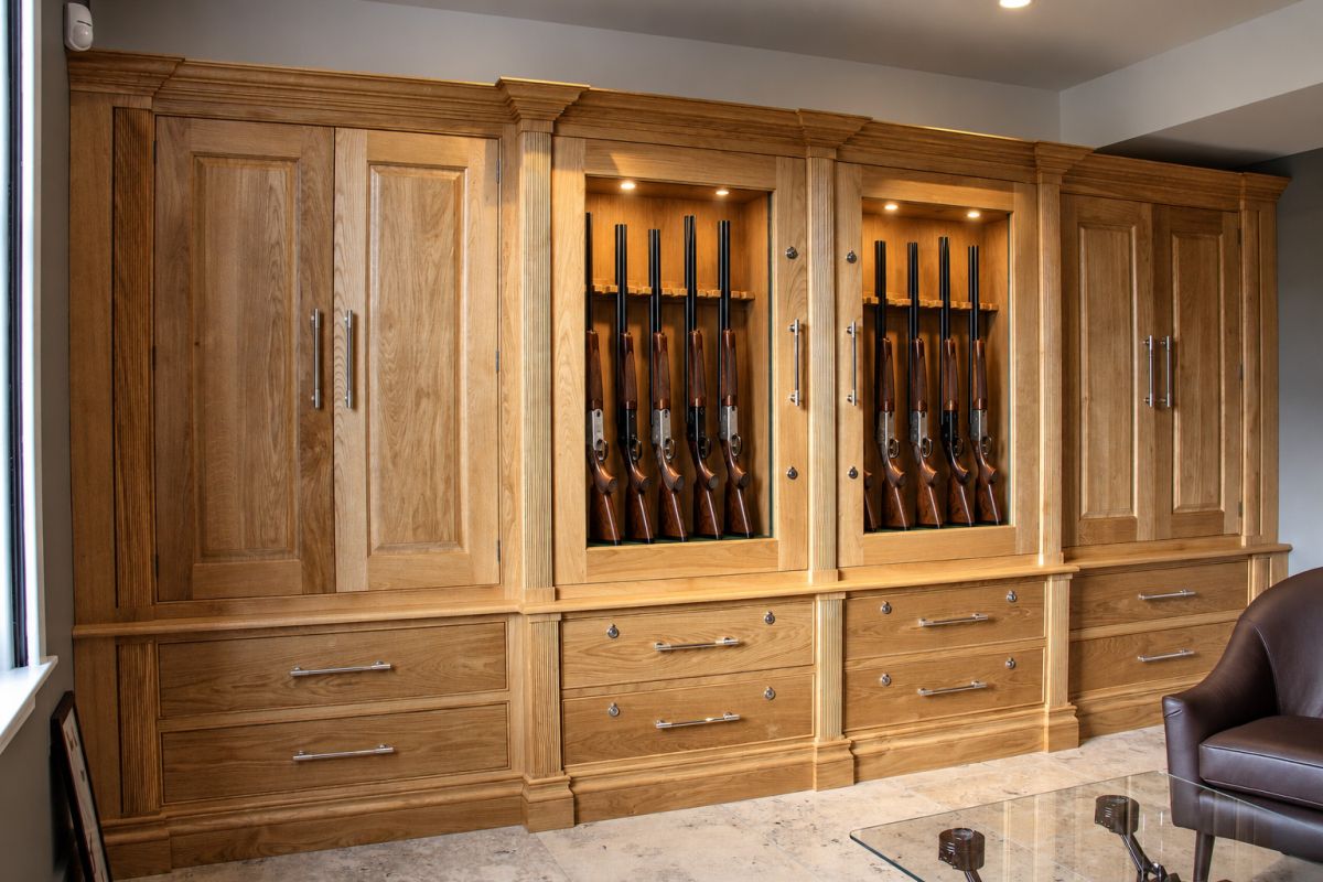 Bespoke Natural Oak Gun Cabinets