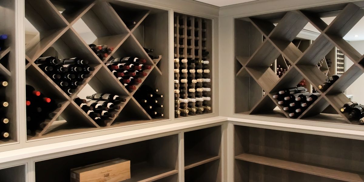 Bespoke Light Grey Wine Cellar